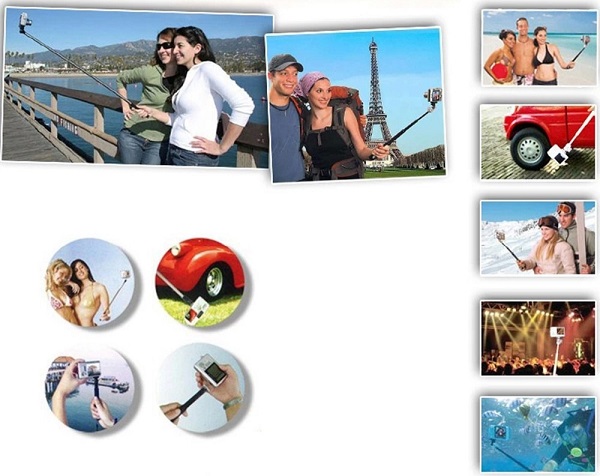Selfie držák na mobil Bluetooth Photographic Rod - červený