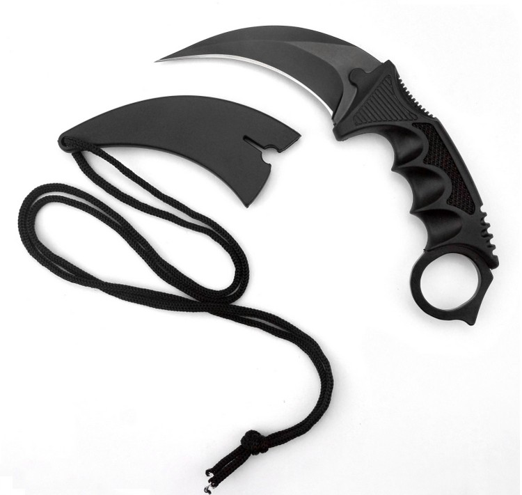 Nůž karambit s pouzdrem - černý