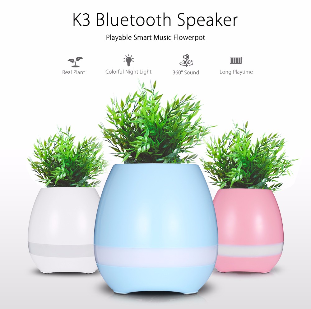 Bluetooth reproduktor ve tvaru květináče - růžový