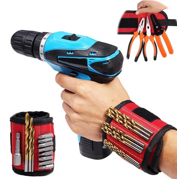 Magnetický náramek pro kutily Magnetic Wristband - červený