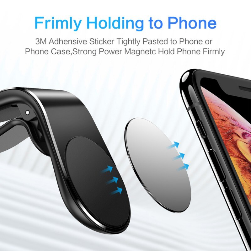 Magnetický držák telefonu s klipem do mřížky ventilace H-CT318 - černý