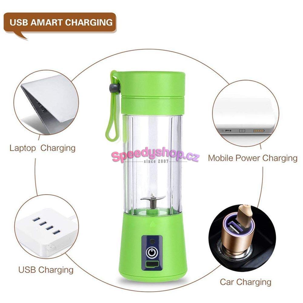 Přenosný USB Smoothie Juicer mixér HM 03 - zelený