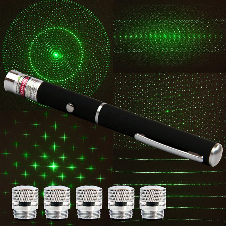 Ukazovátko zelený laser 5v1 Black - Green Laser Pointer černý