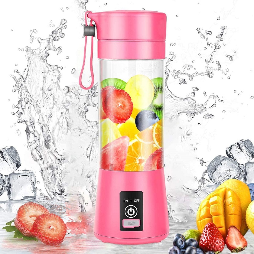 Přenosný USB Smoothie Juicer mixér HM 03 - růžový
