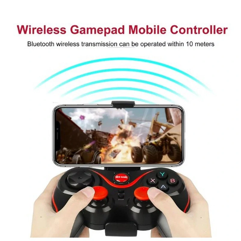 Bezdrátový ovládač s držákem pro telefon Gamepad C8S Android iOS