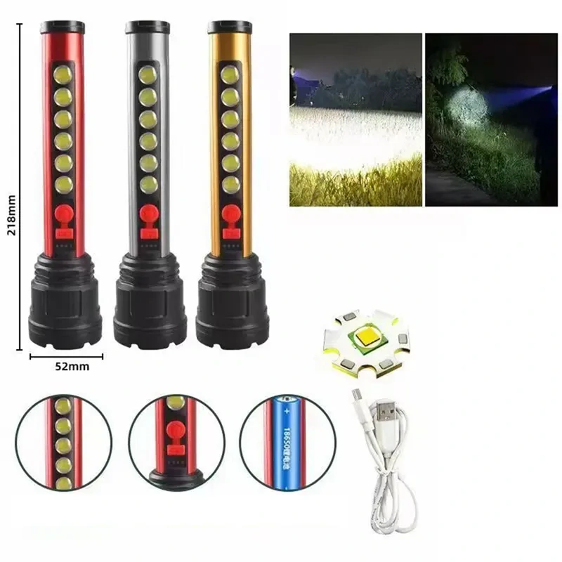LED svítilna Flashlight Coba CB-T35 - stříbrná