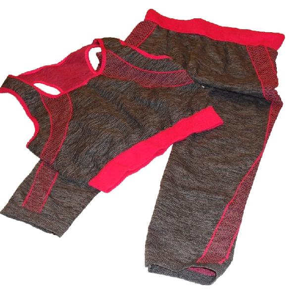 Fitness souprava na cvičení Copper Fit - šedá/růžová VÝPRODEJ