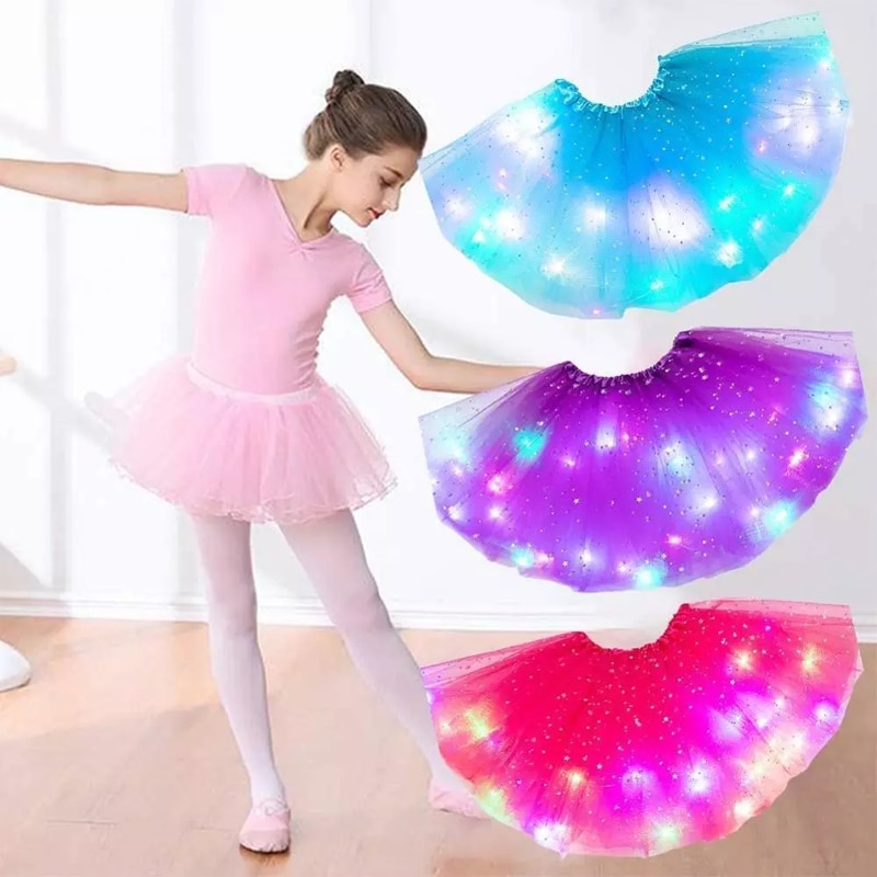 LED svítící sukně pro malé princezny - růžová