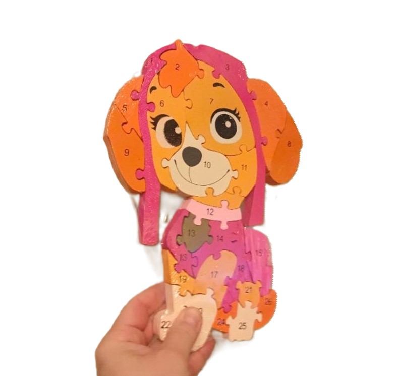 Vzdělávací dřevěné Puzzle Tlapková patrola - Skye