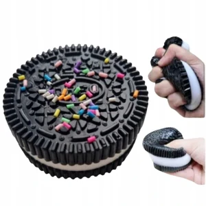 Relaxační a antistresová hračka Squish - sušenka Oreo černá velká