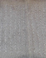 Kruhová dutá šála se vzorem a flitry 679 - krémová VÝPRODEJ