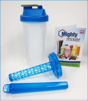 Shaker na koktejly Mighty Mixer - modrý