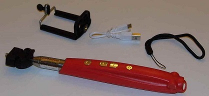 Selfie držák na mobil Bluetooth Photographic Rod - červený
