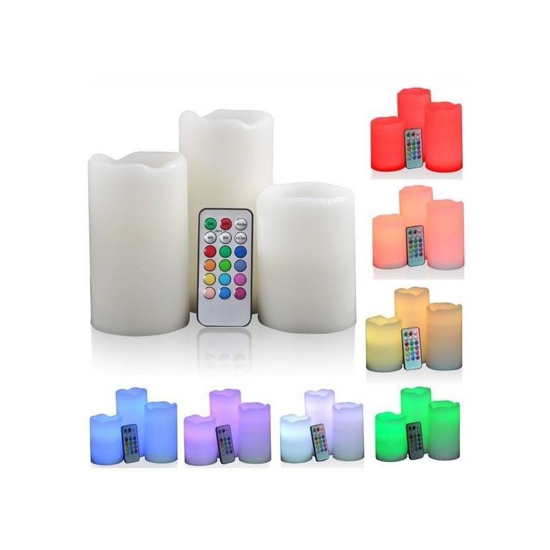 3x LED svíčka na dálkové ovládání Candles