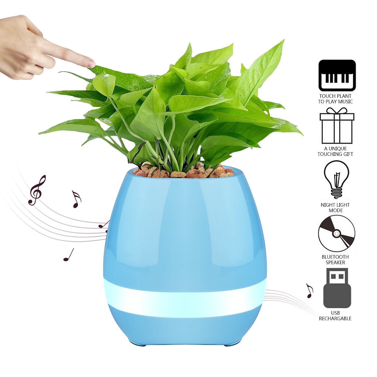 Bluetooth reproduktor ve tvaru květináče - růžový