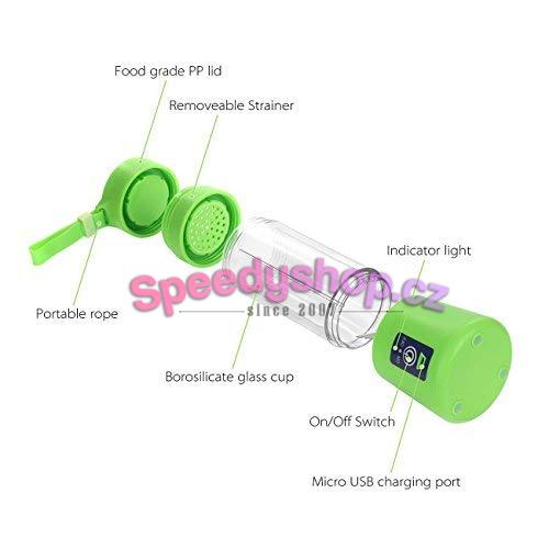 Přenosný USB Smoothie Juicer mixér HM 03 - zelený
