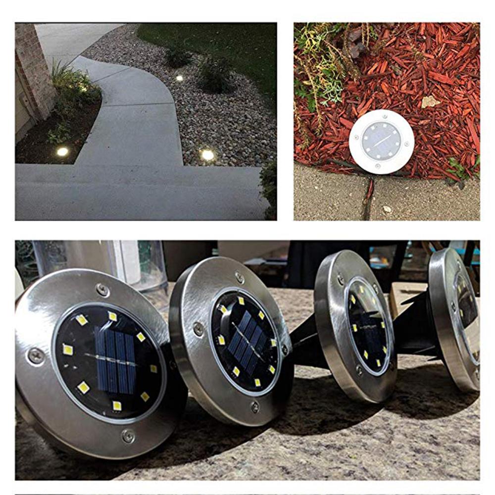 Disk Lights solární kruhové LED světla na zahradu 4ks 