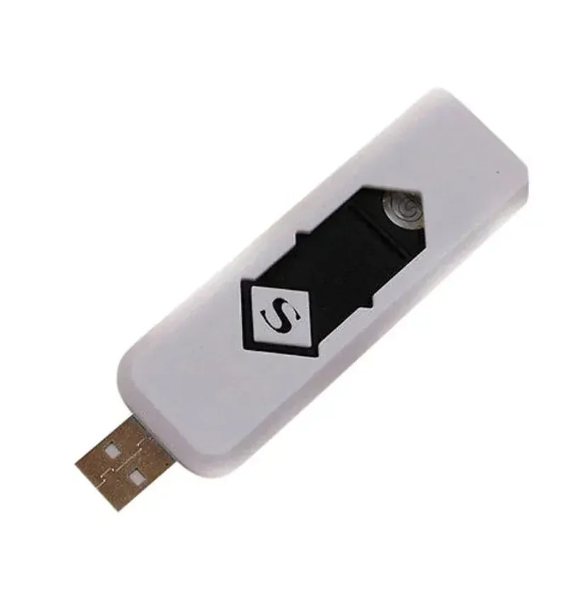 Elektronický USB zapalovač - bílý