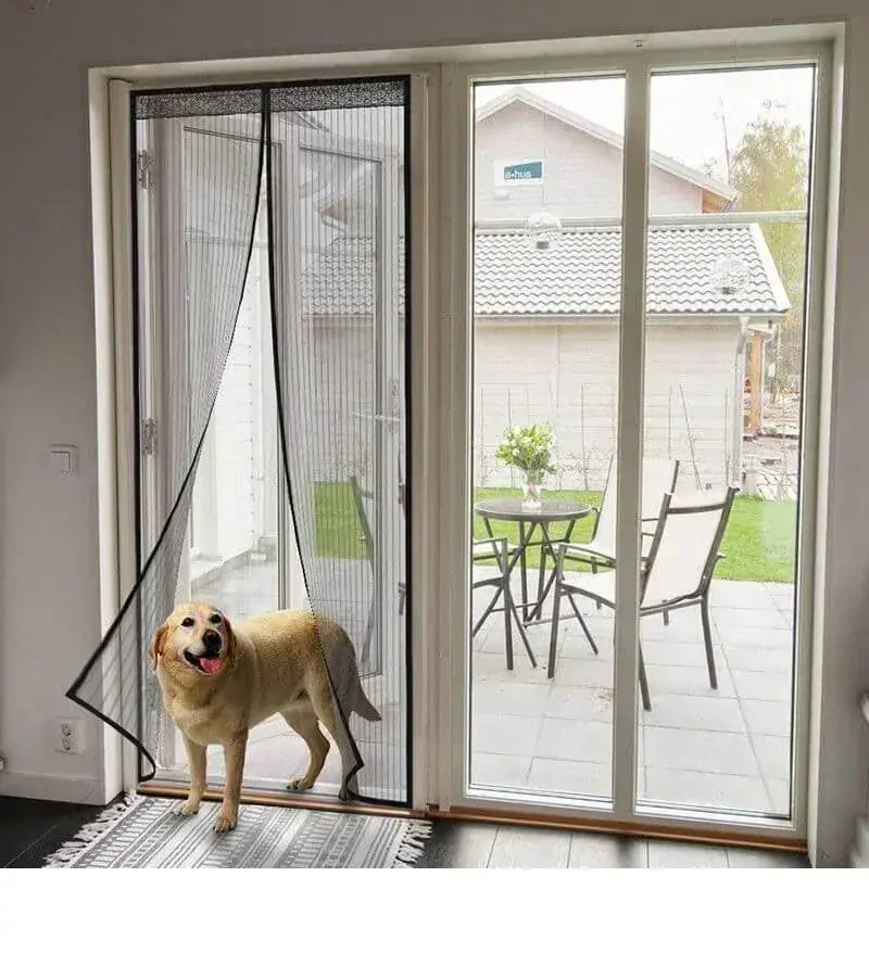 Síť do dveří proti hmyzu s magnety Magic Mesh - černá