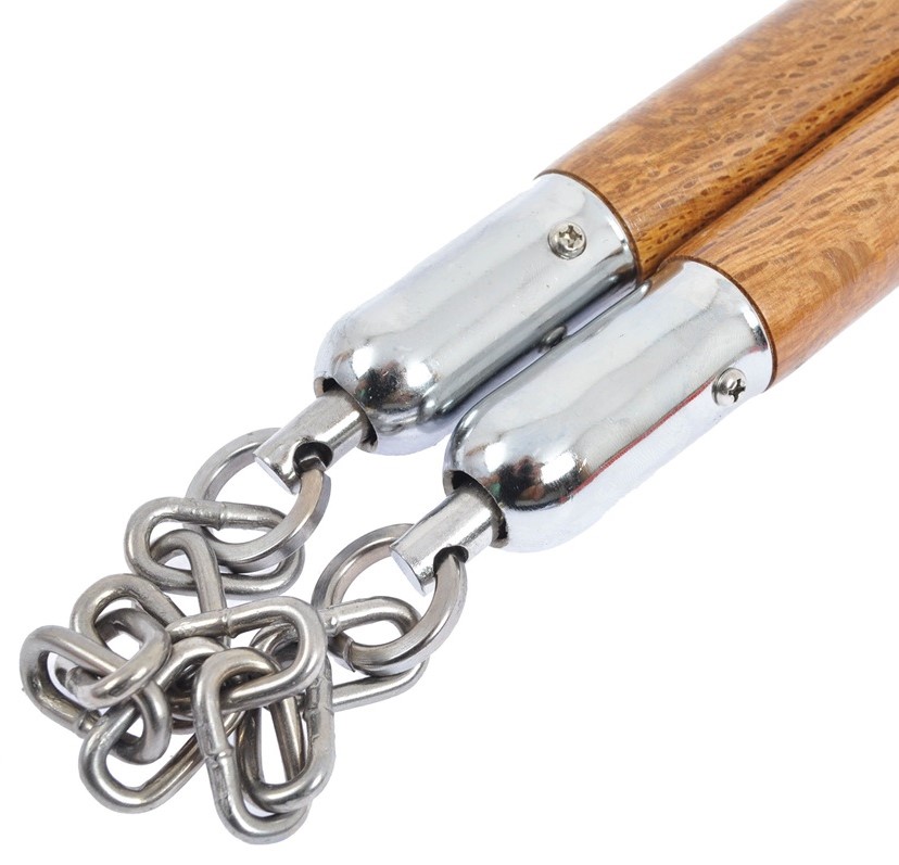 Nunchaku Bruce Lee - dřevěné nunčaky s kovovým řetězem