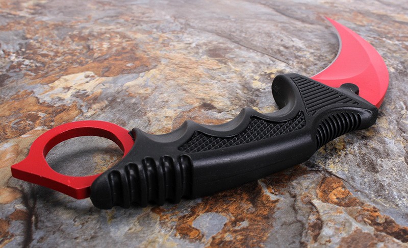 Nůž karambit s pouzdrem - červený