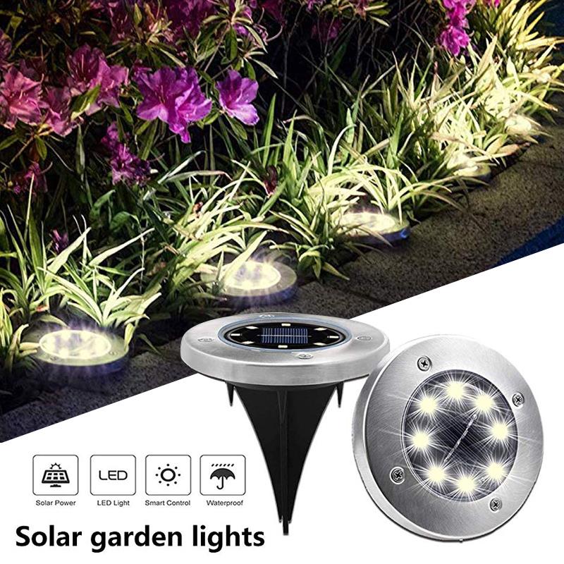 Disk Lights solární kruhové LED světla na zahradu 4ks 