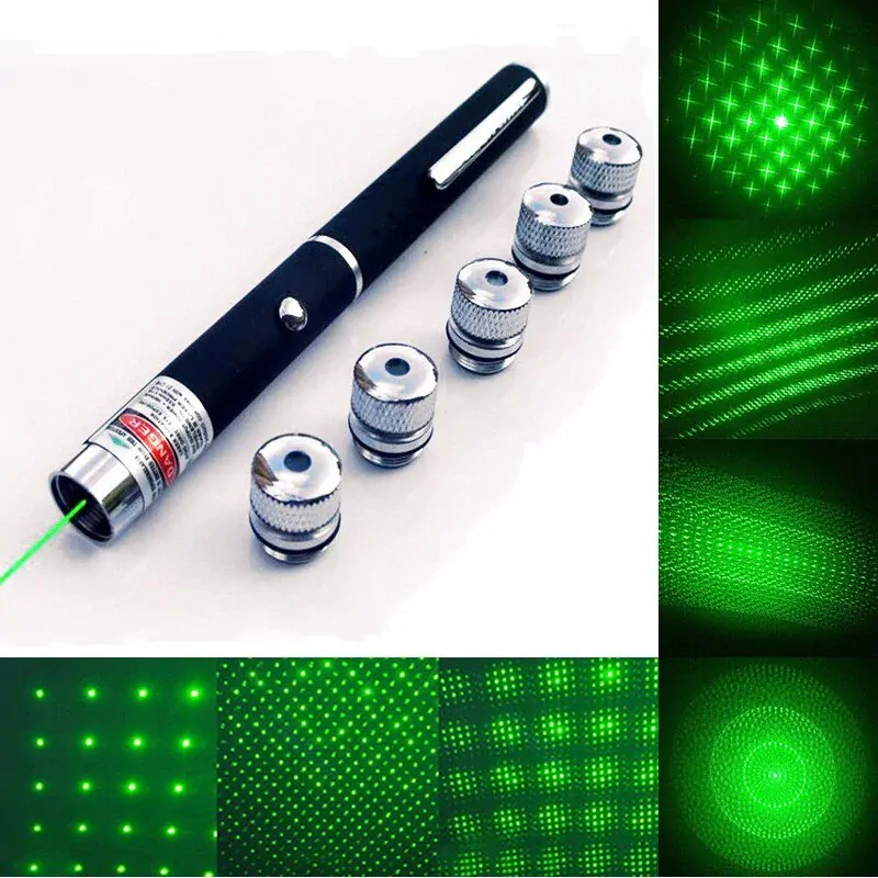 Ukazovátko zelený laser 5v1 Black - Green Laser Pointer černý