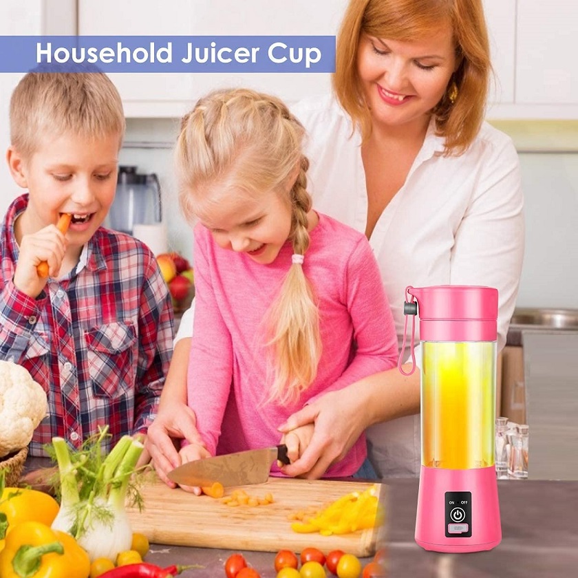 Přenosný USB Smoothie Juicer mixér HM 03 - růžový