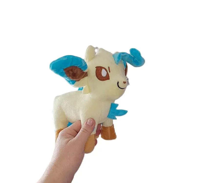 Plyšová hračka pokémon Leafeon - krémový/modrý