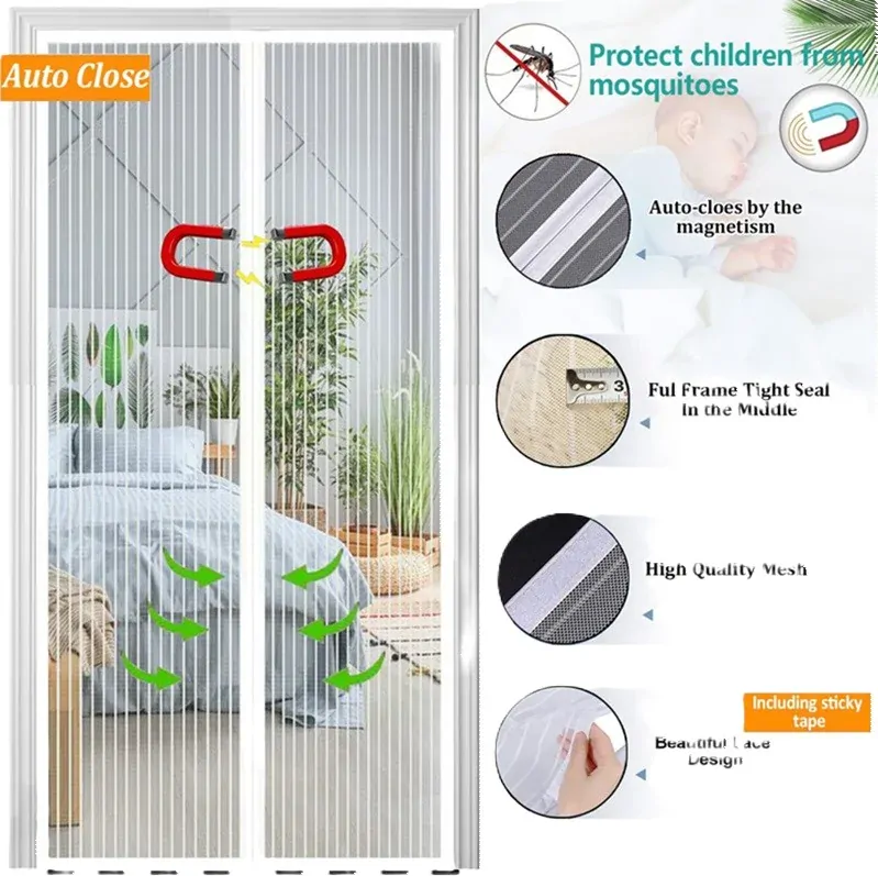 Síť do dveří proti hmyzu s magnety Magic Mesh - bílá