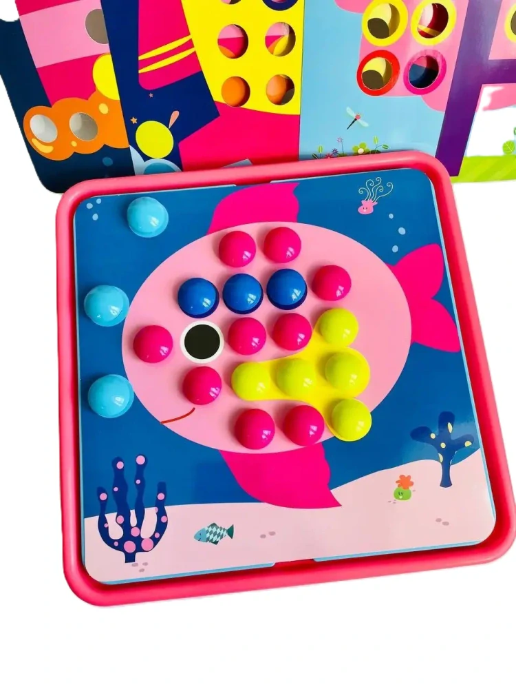 Vzdělávací mozaika Button Idea - růžová