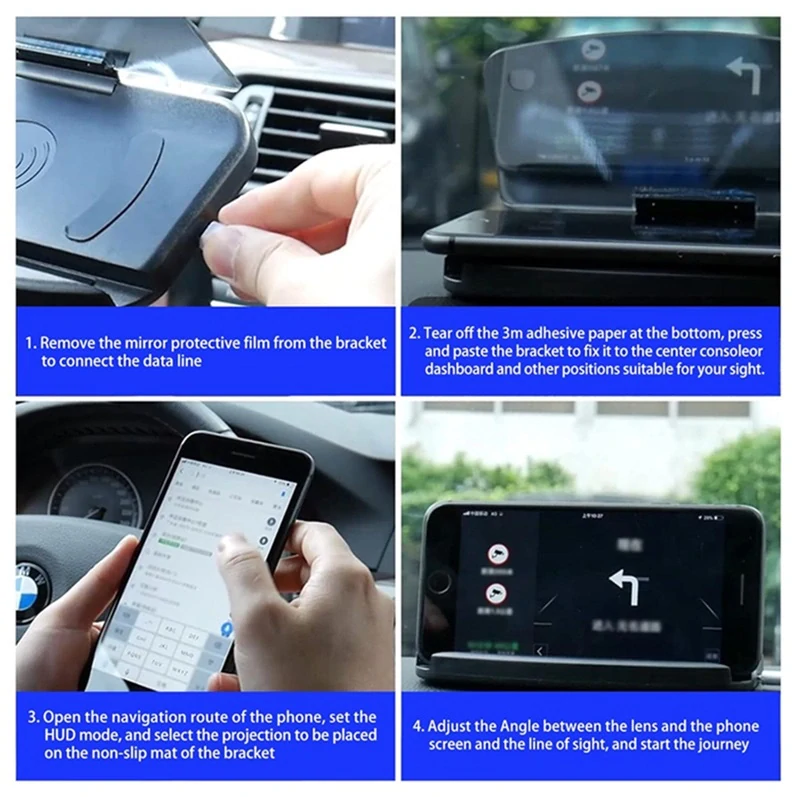 Podpora navigace do auta s nabíjením a držák telefonu XC-90 HUD
