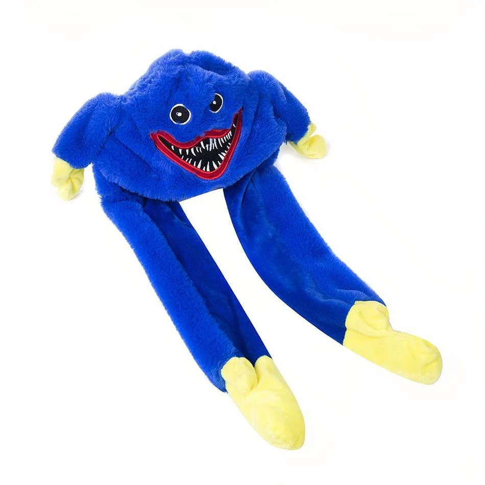 LED plyšová čepice s pohyblivýma ušima Huggy Wuggy - modrá
