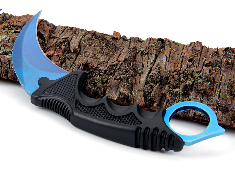Nůž karambit s pouzdrem - modrý