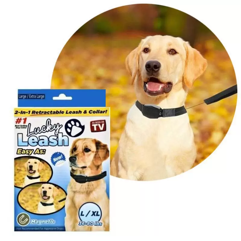 Teleskopické vodítko s obojkem Lucky Leash 2v1