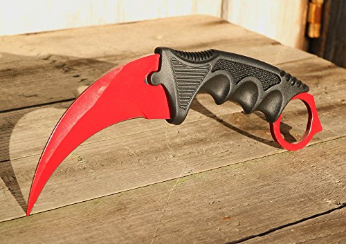 Nůž karambit s pouzdrem - červený