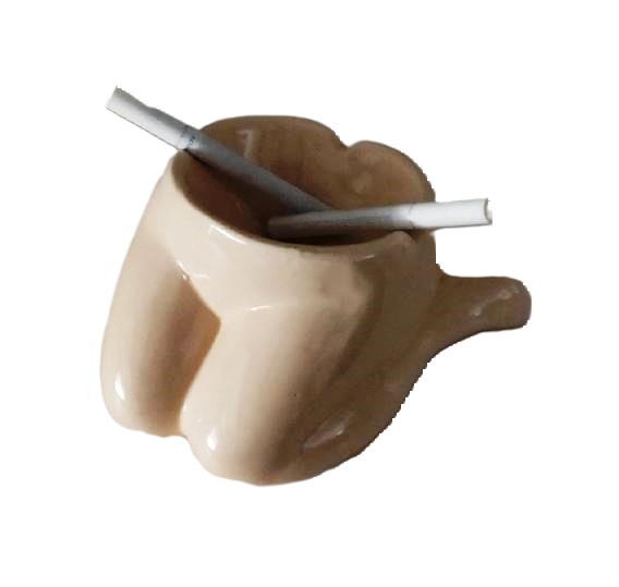 Keramický popelník - model dámské tělo