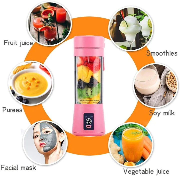 Přenosný USB Smoothie Juicer mixér HM 03 - růžový