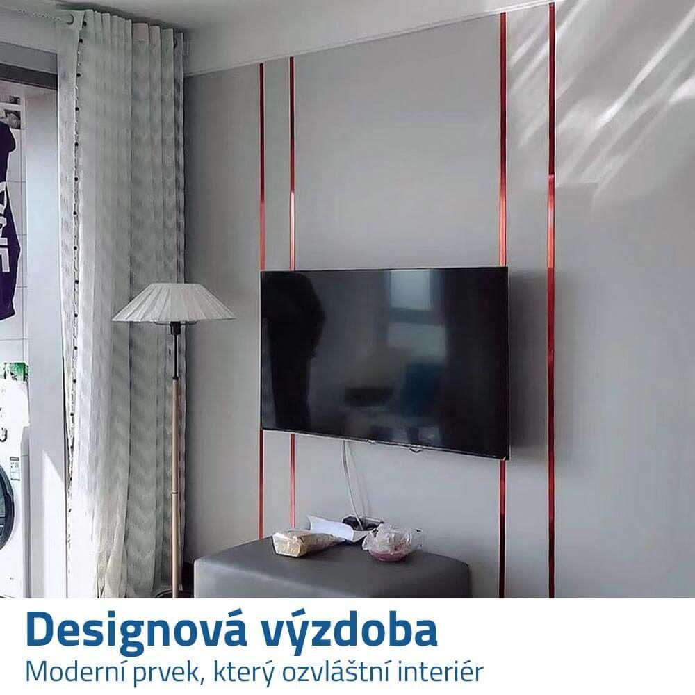Dekorační zrcadlová lišta - červená