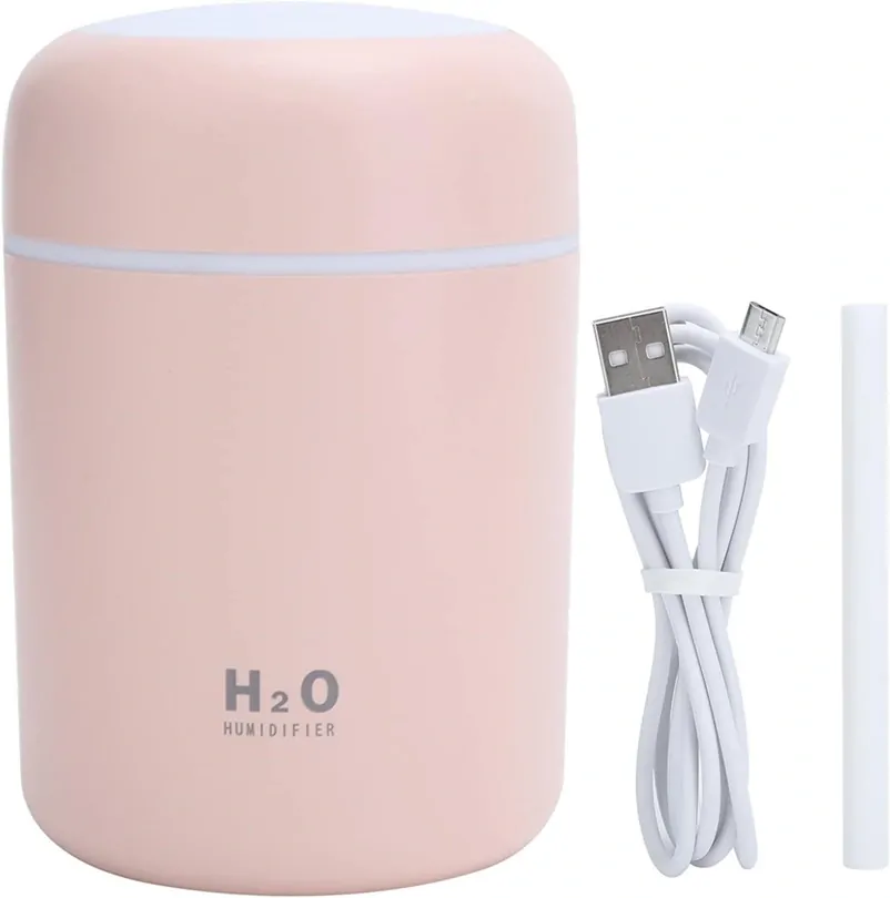 Zvlhčovač vzduchu a aroma difuzér H2O Humidifier USB - růžový