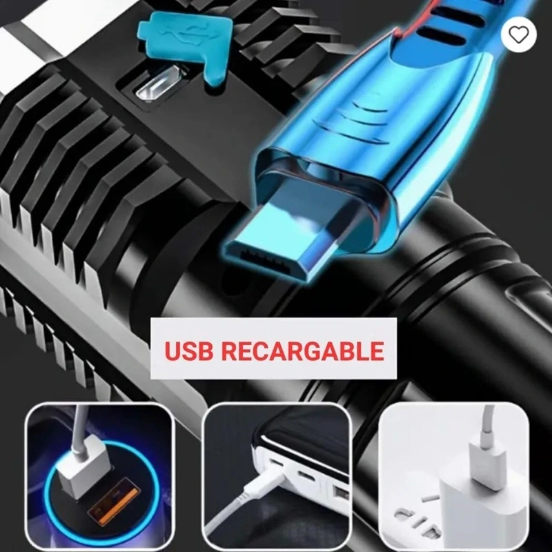 Výkonná a voděodolná LED svítilna L-S03 USB