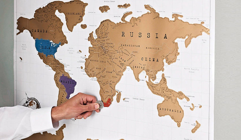 Stírací mapa světa