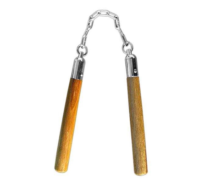 Nunchaku Bruce Lee - dřevěné nunčaky s kovovým řetězem
