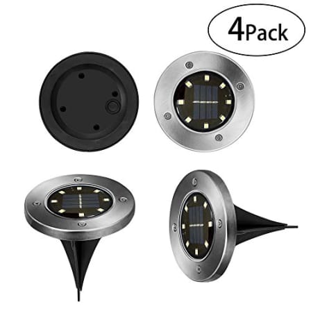 Disk Lights solární kruhové LED světla na zahradu 4ks 
