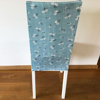 Elastický potah na židli - modrý se vzorem