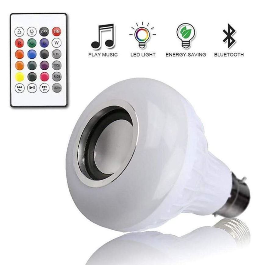 Hudební LED žárovka s ovládačem a bluetooth
