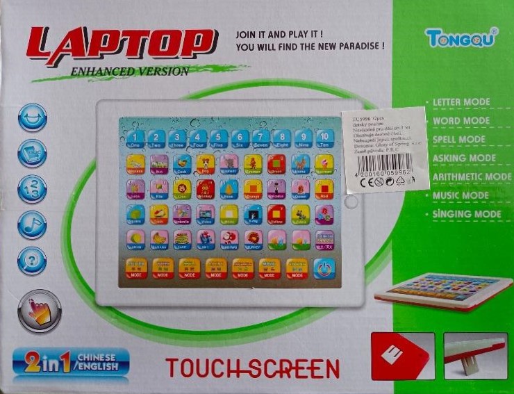 Chytrý vzdělávací tablet pro děti - červený