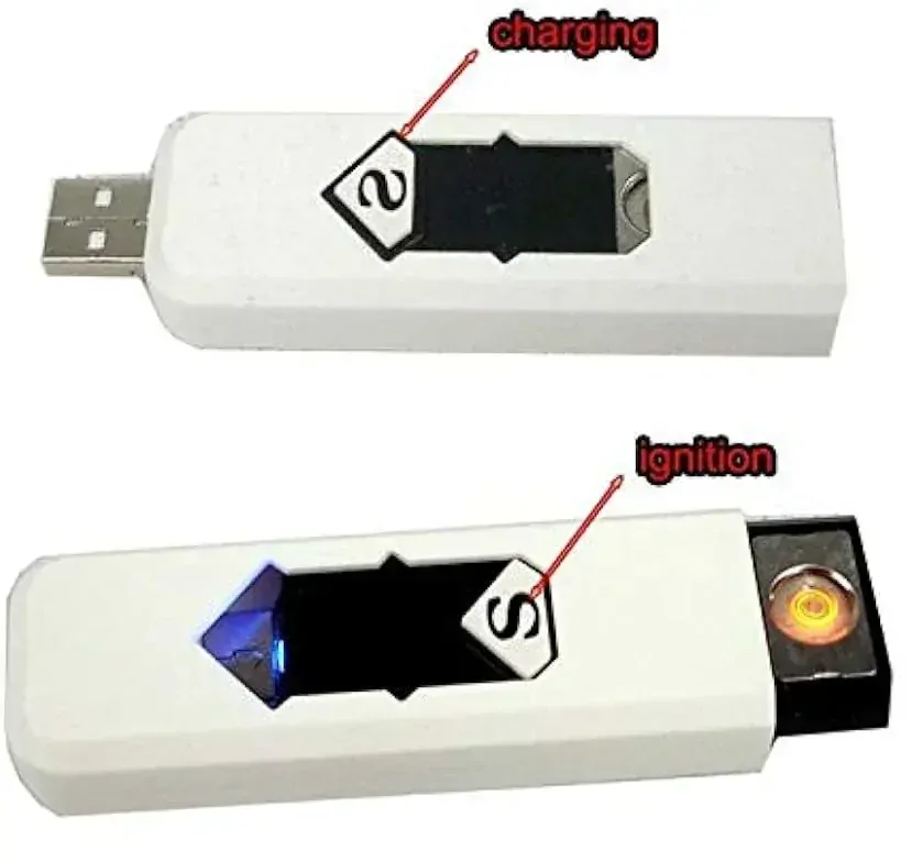 Elektronický USB zapalovač - bílý