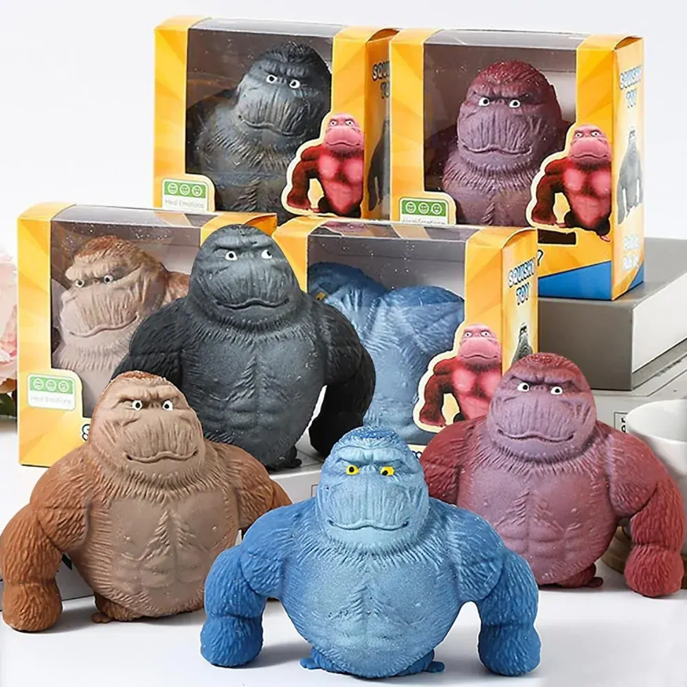Antistresová zábavná natahovací opice Gorila Squishy Malá - více barev na výběr