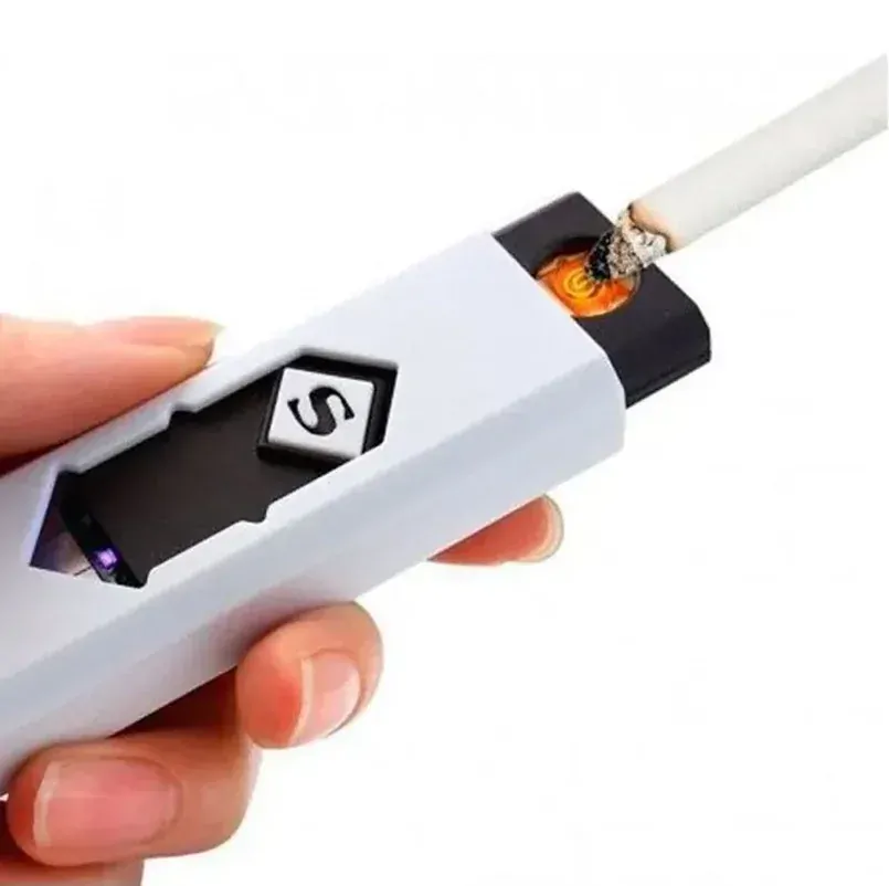 Elektronický USB zapalovač - bílý